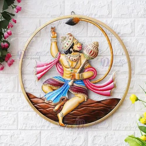 Dartistry Handcrafted & Hand Painted Hanuman Ji Wall Hanging For Temple/Home Decorative Items