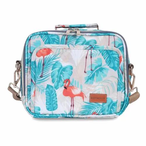 MOTHERLY Mini Diaper Bag for Mothers for Travel | Small Maternity Handbag for Newborn Baby | Mothers Travelling Bag | Multiple Pockets Water Resistant Baby Bag I Hospital Bag for Moms (Flamingo)