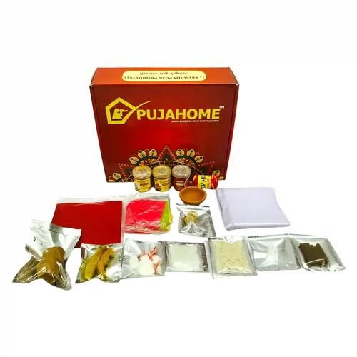 Pujahome Sunderkand Path Puja Samagri Kit Puja Samagri Kit for Office and Home (Pack of 18 Items)