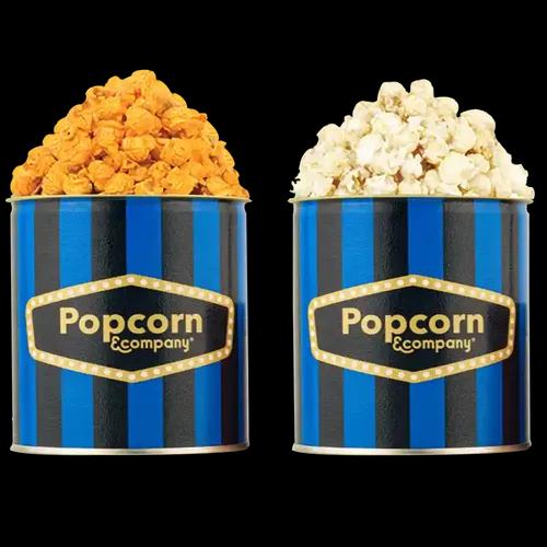 Popcorn & Company Festive Gift Combo Pack of 2 Tins (Hazelnut Popcorn -130 Gm & Cheesy Sriracha Popcorn - 60 Gm) - 190 Gm