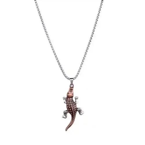 Crocodile Design Pendant with Silver Chain