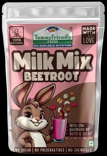 Tummy Friendly Beetroot Milk Mix For Kids. Made Of Organic Nuts, Seeds, Healthy Milk Mix For Toddlers, 1 Year, 2 Year Old Baby And Elder Kids. Kids Milk Powder Mix - 100G Trial Pack