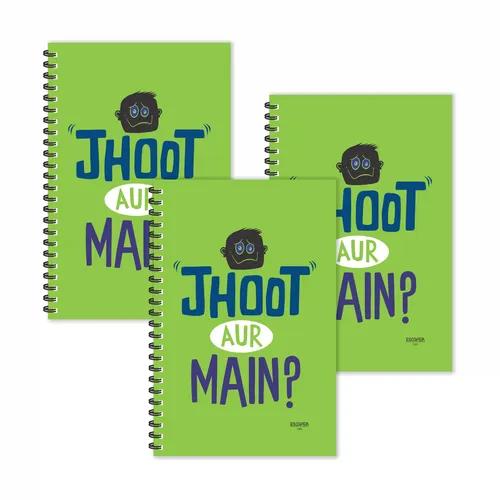 Jhoot Aur Main Hindi Quotes Ruled Diaries - Pack Of 3