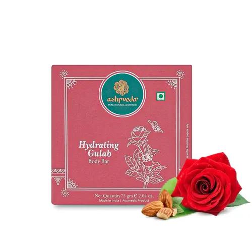 ASHPVEDA Ayurvedic Bathing Soap Bar for Skin Hydrating & Nourishment with Rose & Coconut Oil, 75g