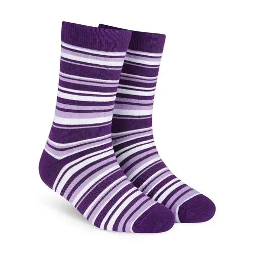 DYNAMOCKS Men's and Women's Combed Cotton Stripes Crew Length Socks (Pack of 1) (Multicolour, Free Size)-Crew_Stripes_16.0