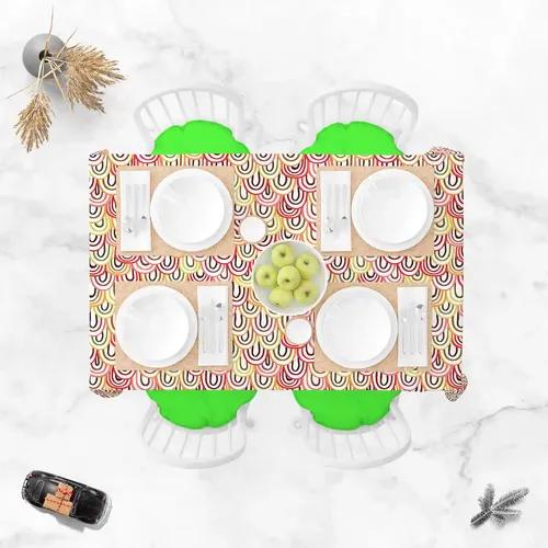 ArtzFolio Abstract Doodles D1 | Table Cloth Cover for Dining & Center Table | Washable Waterproof Polyester Fabric | 8-Seater Table; 54 x 81 inch (137 x 206 cms)