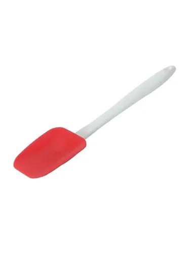 HAZEL Big Silicone Spoonula Spatula with Plastic Handle, Red