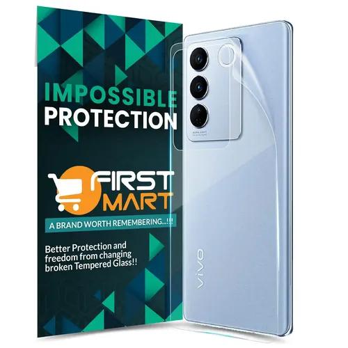 FIRST MART Back Screen Protector for Vivo V27 Pro 5G - Back Nano Fiber Unbreakable Membrane Case Friendly Full Edge to Edge Screen Coverage & Installation Kit (Crystal Clear)