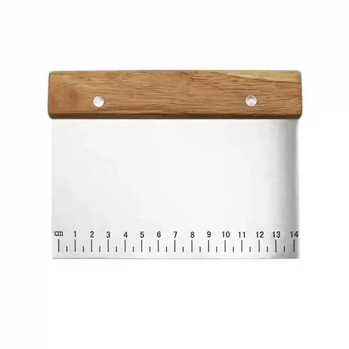 Flair Stainless Steel Non-Slip Wooden Handle Measurement Scraper - 5 Inch