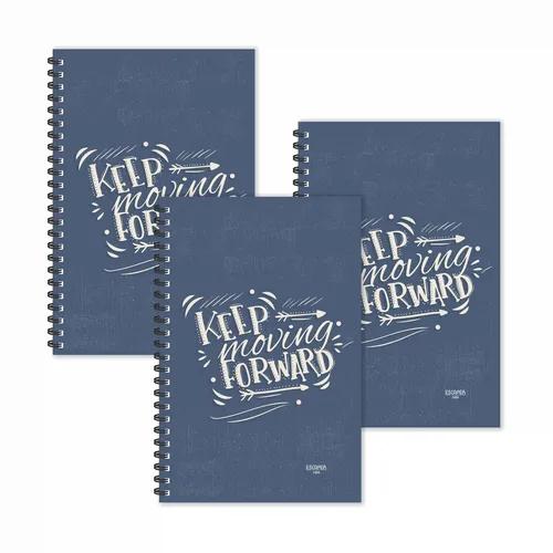 Keep Moving Forward Motivation Ruled Diaries - Pack Of 3