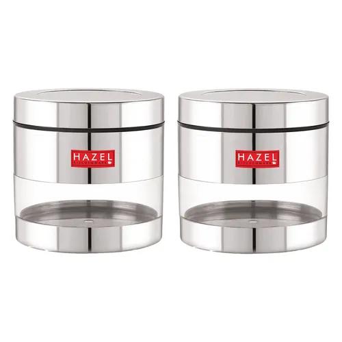 HAZEL Stainless Steel Container Set | Steel Container For Kitchen Storage Set | Multipurpose Storage Box for Kitchen I, 400 ML, Set of 2