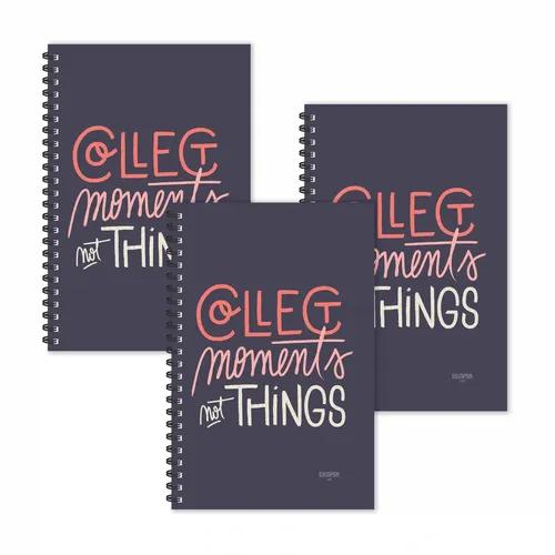 Collect Moments Not Things Motivational Ruled Diaries - Pack Of 3