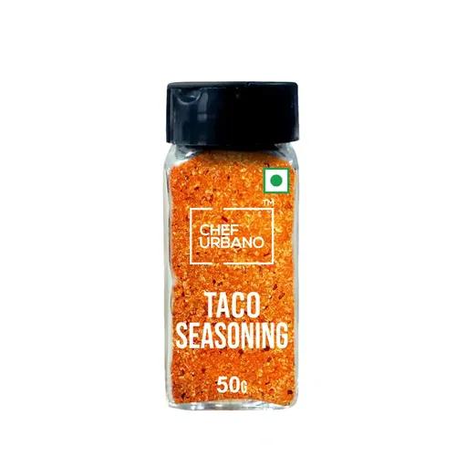 Chef Urbano Taco Seasoning Sprinkler 50g | For Taco, Enchilada & Burrito | Premium Herbs & Spices Blend with authentic Mexican Flavours | Zero added Colours, Fillers, Additives & Preservatives | Vegan