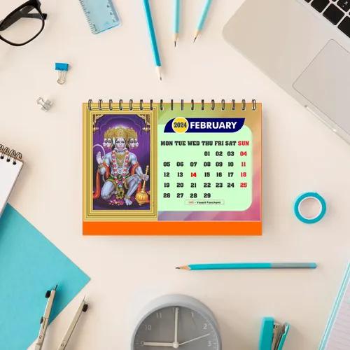 ESCAPER Hanuman Ji Desk Calendar 2024 - Pack of 1