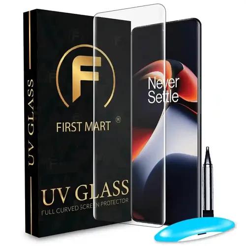 FIRST MART Edge to Edge Tempered Glass for OnePlus 11R 5G and One Plus 11 5G (6.7 Inch) | UV Crystal Clear Temper Glass Screen Protector Guard | Easy Installation UV Light Kit