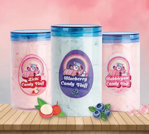 Popcorn & Company Cotton Candy/Buddhi ke baal/Candy Floss (Blueberry,Lichi,Bubblegum) Flavour Pack of 3 - 240 Gm