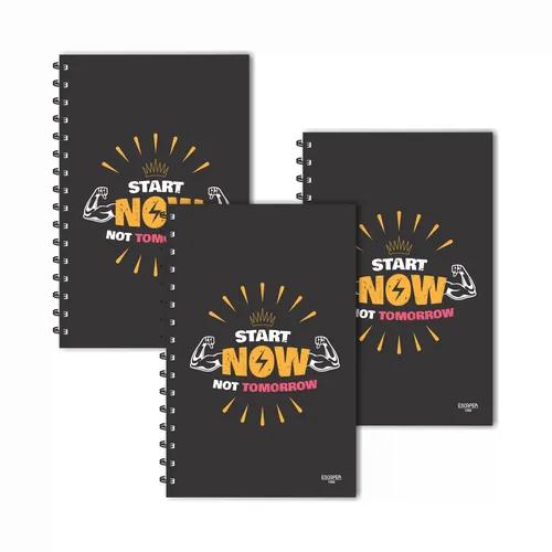 Start Now Not Tomorrow Designer Ruled Diaries - Pack Of 3