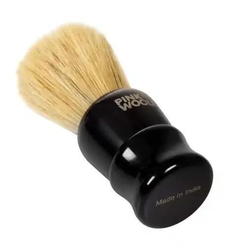 PINK WOOLF Hand Crafted Synthetic Bristles Shaving Brush With Spiral Handle For Daily Shave with Razor and Shaving Cream | Gift for Men - (Black Handle)