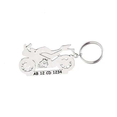 Customized Bike Keychain Side Pose Silver Color