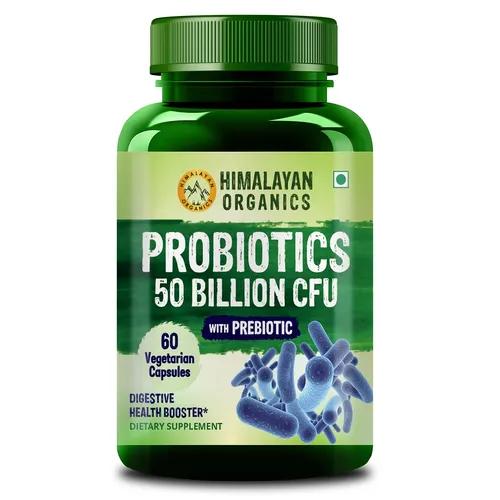 Vlado's Himalayan Orgnics Probiotics 50 Billion CFU - 20 Strain + 150mg Prebiotic Supplement | Good For Digestive, Gut health, Immunity, Diarrhea, Gas & Bloating Support| For Men And Women - 60 Vegetarian Capsules