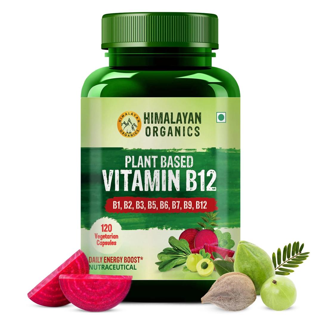 Vlado’s Himalayan Organics Plant Based Vitamin B12 Supplement | B1,B2,B3,B5,B6,B7,B9,Moringa| Boost Energy Level | Good For Digestion And Nerve Health | Glowing Skin For Men & Women - 120 Vegetarian Capsules